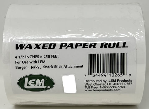 PAPER, PATTY, JERKY & SNACK-ROLL : 4 1/4 X 250'